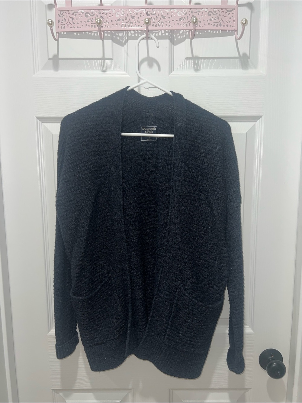 Abercrombie & Fitch Navy Open-Front Cardigan Sweater